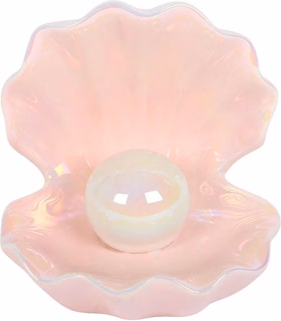 Something Different Ceramic Clamshell Trinket Dish in Pink and Yellow