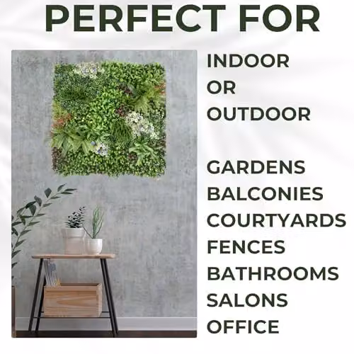 Ark Mat Country Garden Artificial Plant Wall Panel, Green, W/D/H: 100 x 100 x 100 cm – 4