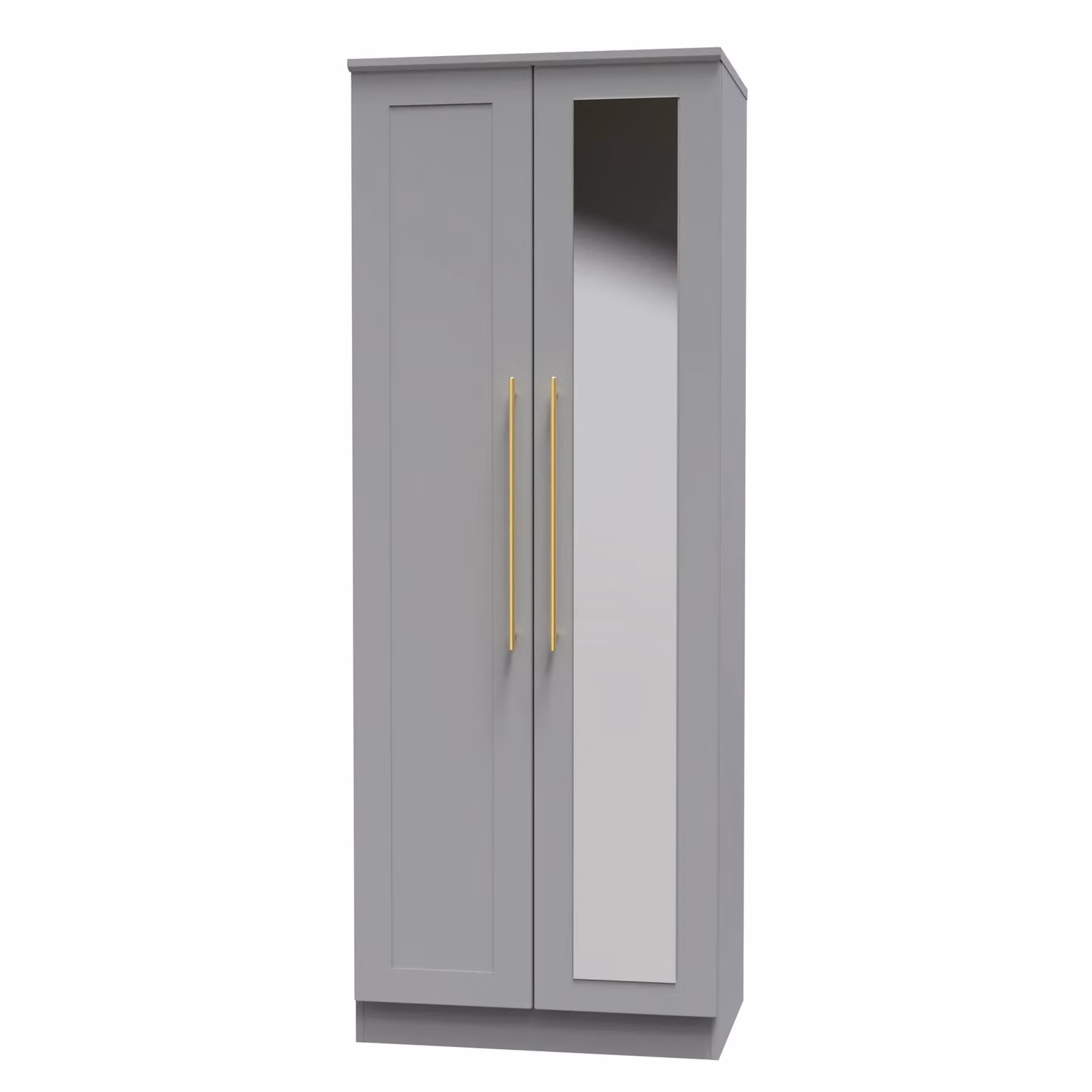 2 U Helmsley Tall 2 Door Mirrored Wardrobe in Dark Grey and Gold – 2