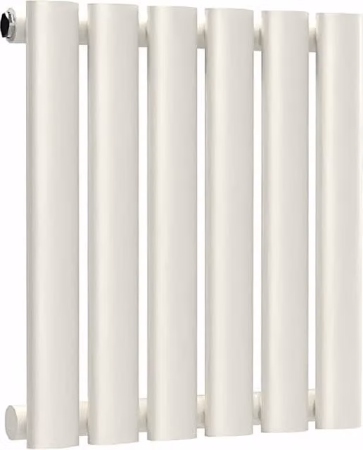Lux Heat Oval Horizontal Single Wall Mounted Steel Radiator, White, W: 40 cm, H: 36 cm