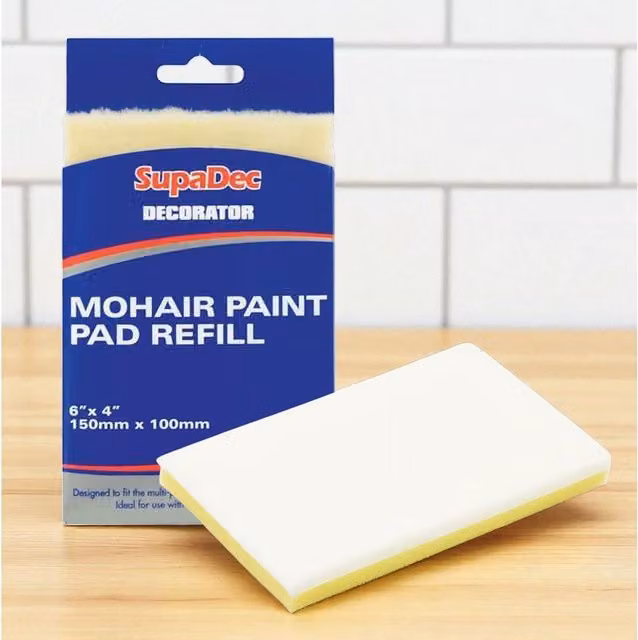 SupaDec Mohair Foam Paint Pad Refill, White and Yellow