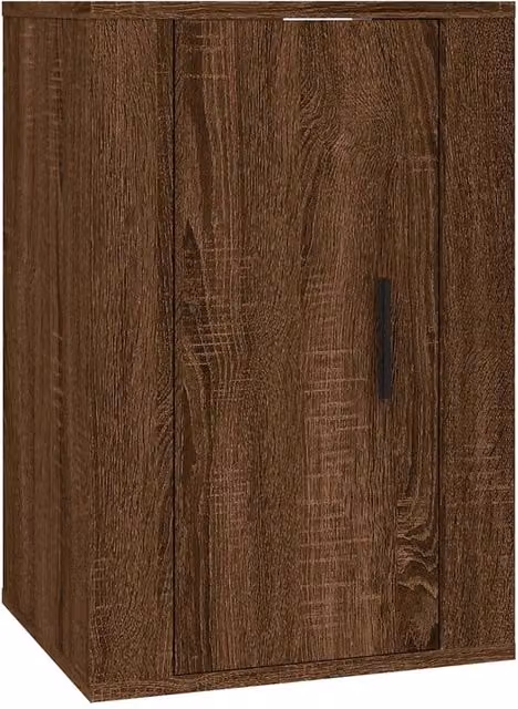 Berkfield Home Wall Mounted TV Cabinet in Brown Oak, W/D/H: 40 x 34.5 x 60 cm – 1