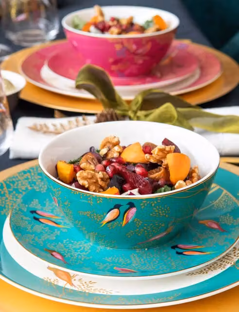 Sara Miller 12 Piece Chelsea Bone China Dinner Set in Multicolour