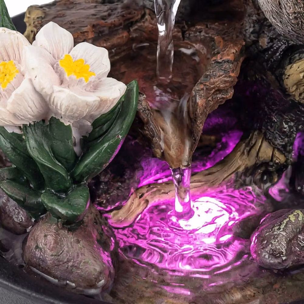 Spector Black Tabletop Indoor Water Feature with LED Light – 6