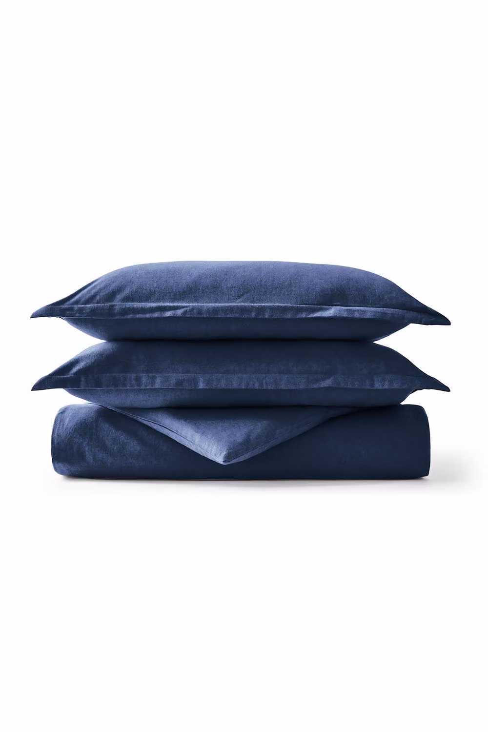 CHRISTY Navy Blue Flannel Marl Super Soft Brushed Cotton Single Duvet Set – 2