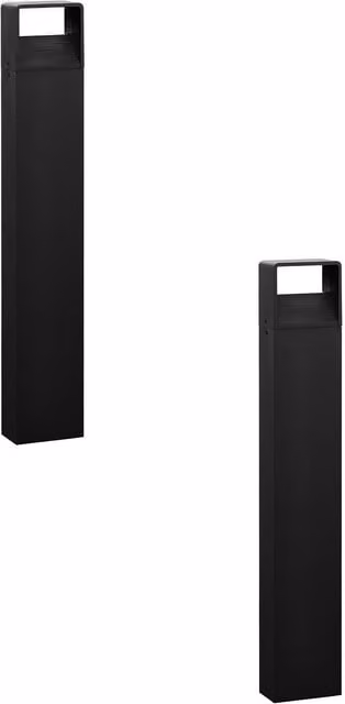 Loops 2 Pack Anthracite Aluminium RGB LED Outdoor Bollard Lights IP44 H: 80 cm, W: 13.5 cm, D: 13.5 cm