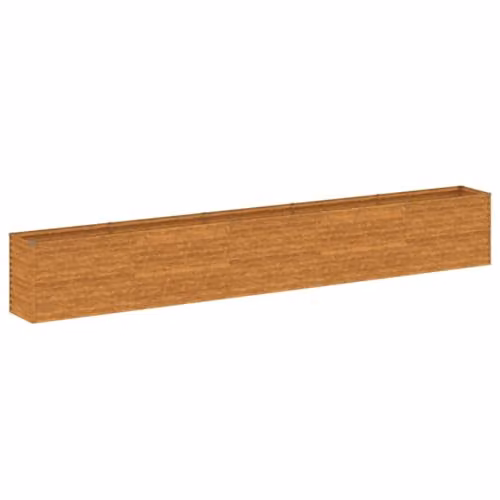 vidaXL Brown Corten Steel Raised Bed for Vegetable, Herb or Ornamental Gardens W: 482 cm, D: 50 cm, H: 69 cm