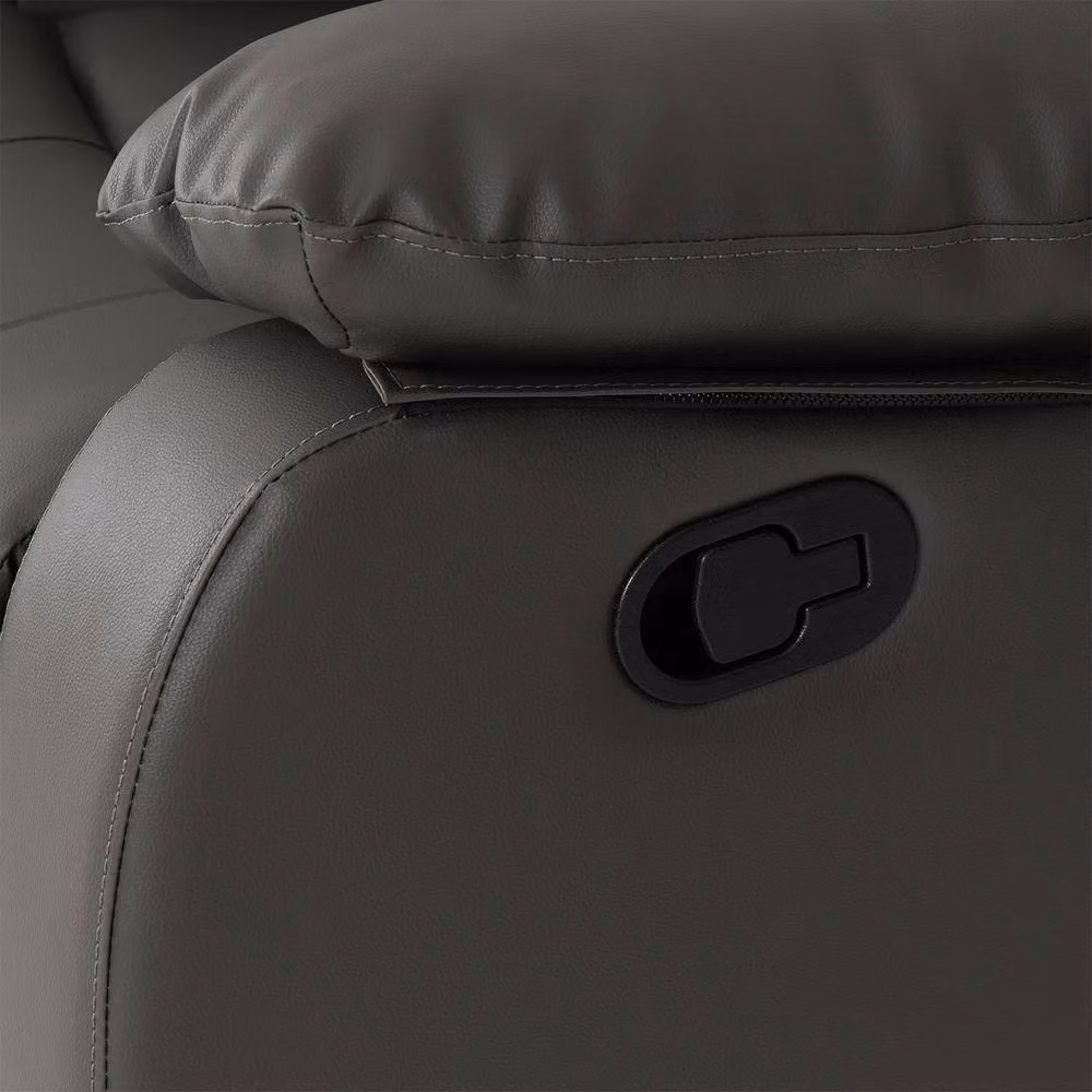 Seconique Roma 2 Seater Recliner Sofa in Grey Faux Leather – 3