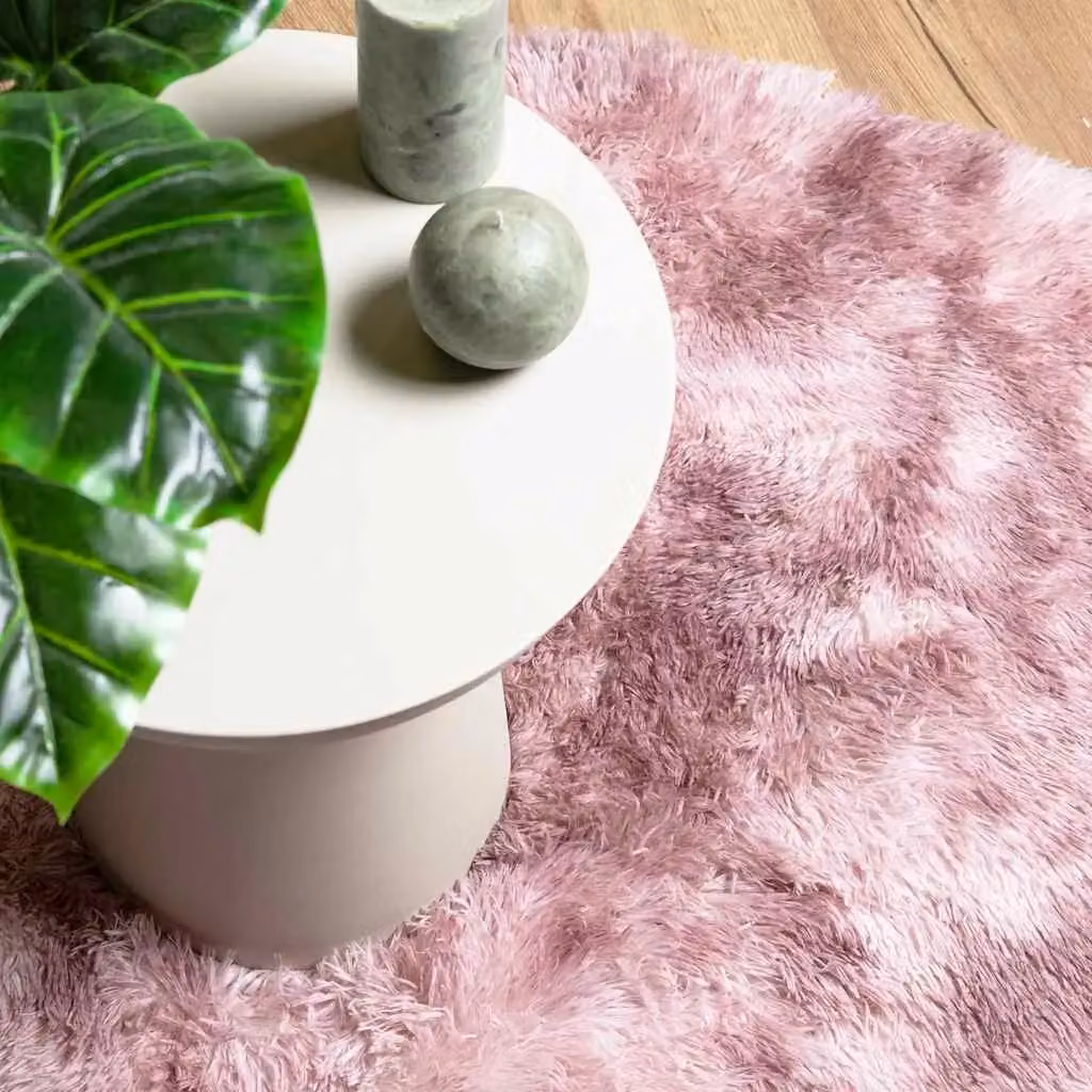 Berkfield Home NAVARRA Shaggy High Pile Rug, Pink, W/D/H: 200 x 200 x 1 cm – 4