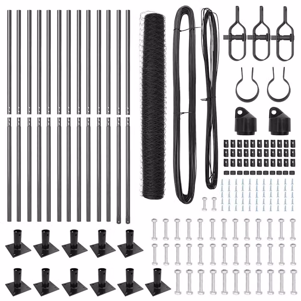 Berkfield Home Grey Steel Hexagon Fence, H: 80 cm x L: 25 m – 5
