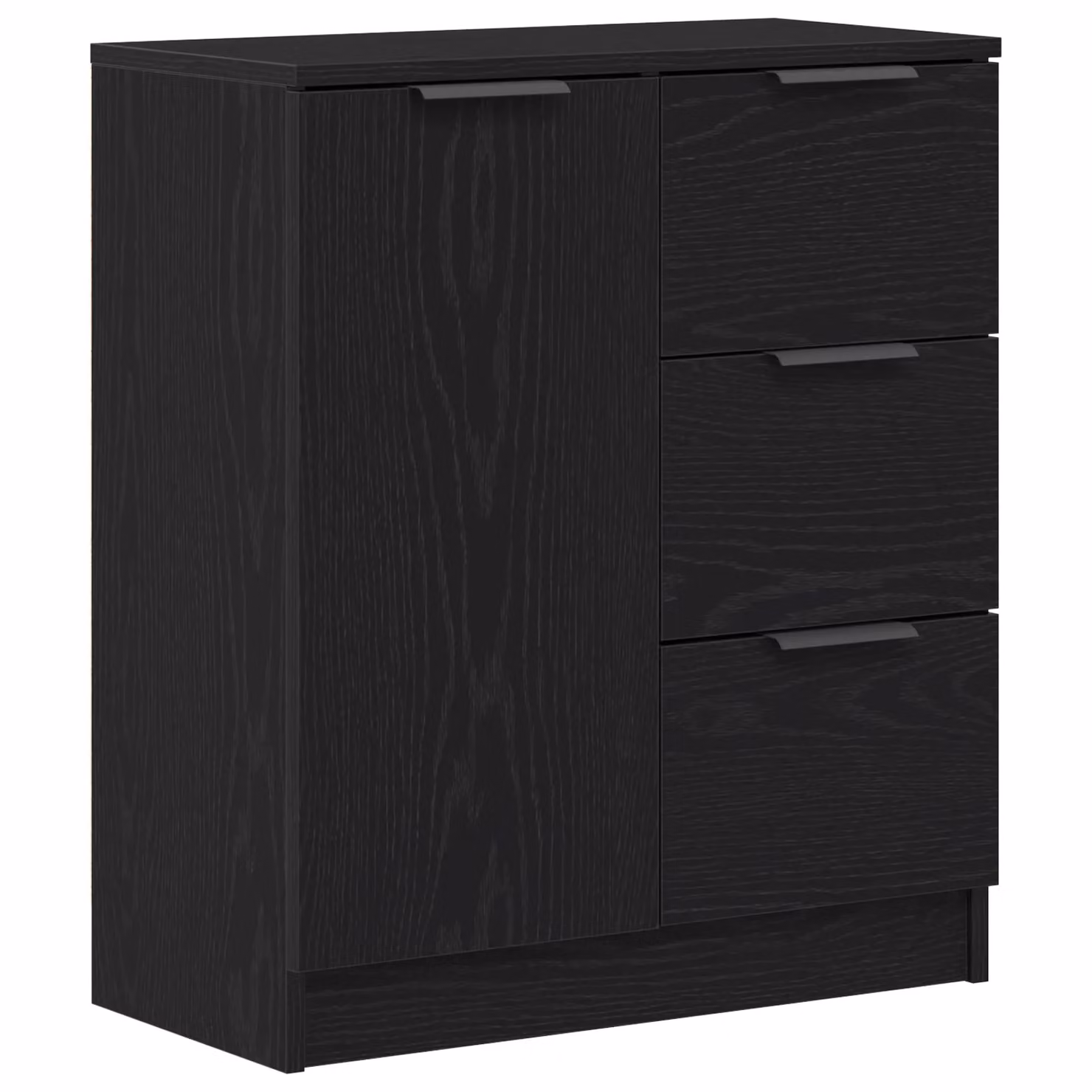 Berkfield Home Set of 2 Modern Black Oak Sideboards in Engineered Wood, W/D/H: 60 x 30 x 70 cm – 4