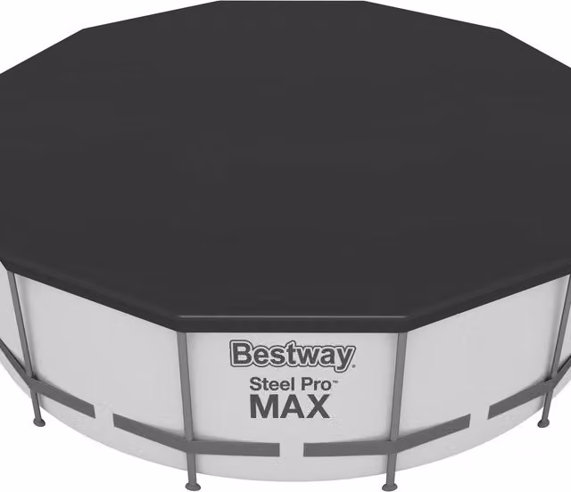 Bestway Steel Pro Max and Hydrium Frame Paddling Pool Cover, Black PVC Tarpaulin