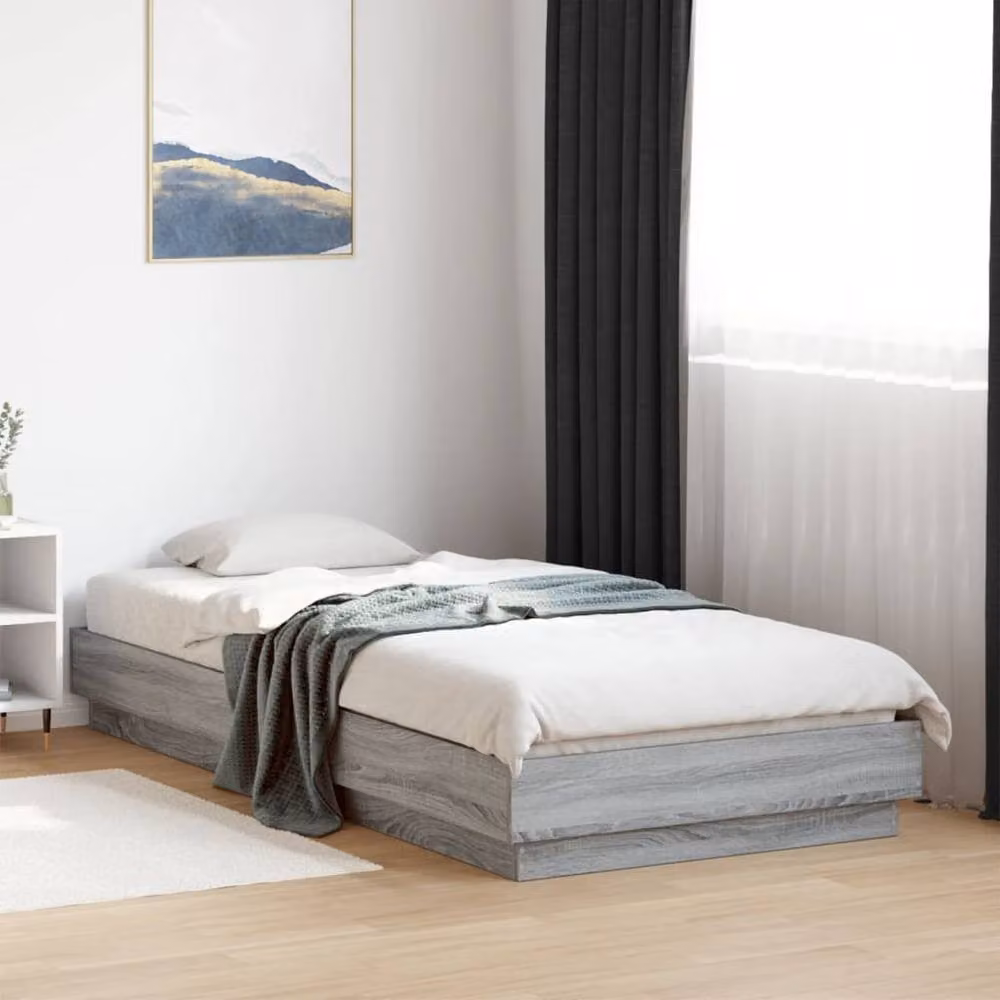 Berkfield Home Grey Sonoma Bed Frame in Engineered Wood W/D/H: 100 x 200 cm – 2