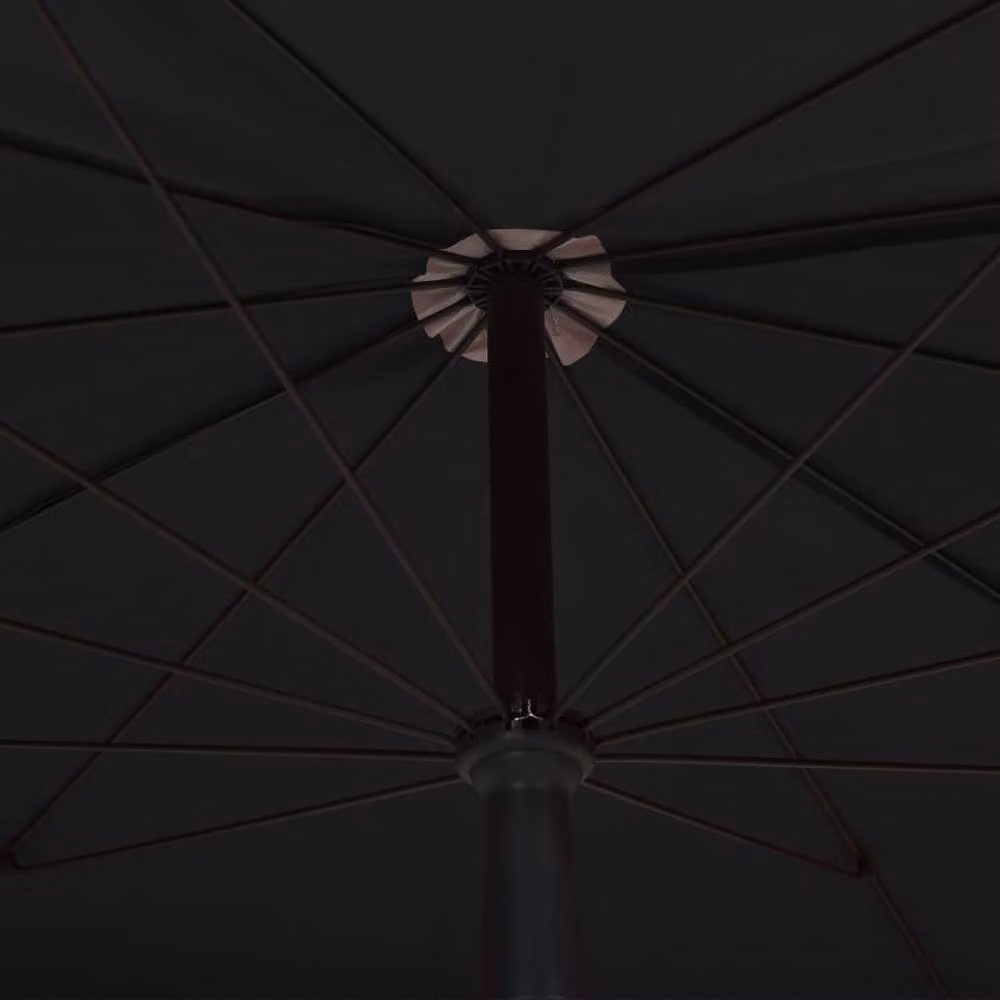 Berkfield Home Durable Garden Parasol with Pole, Black, W/D/H: 200 x 130 x 234 cm – 3