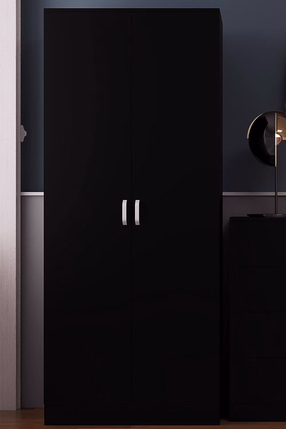 FWStyle Tunis 2 Door Wardrobe in Matt Black Finish – 2
