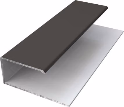 Naturale Aluminium J Edge Trim for Aged Padauk, Grey, Pack of 2, Length: 3 m