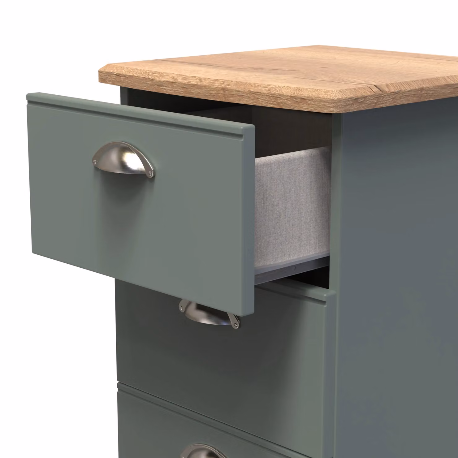 Ready Assembled 2 U Albert 4 Drawer Tall Bedside Cabinet in Pale Green – 3
