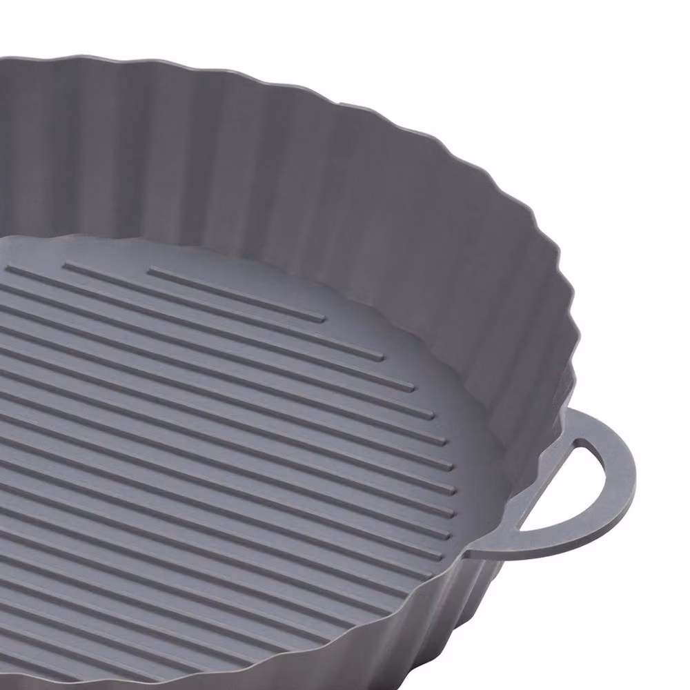 Chef Aid Round Silicone Air Fryer Liner Tray, Grey, Diameter: 21 cm, Height: 4 cm – 2