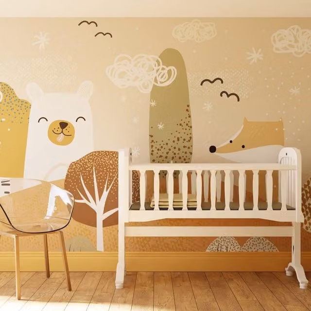 Superfresco Easy Scandi Animals Rust Print Wall Mural in Beige, W: 300 cm, H: 280 cm – 1