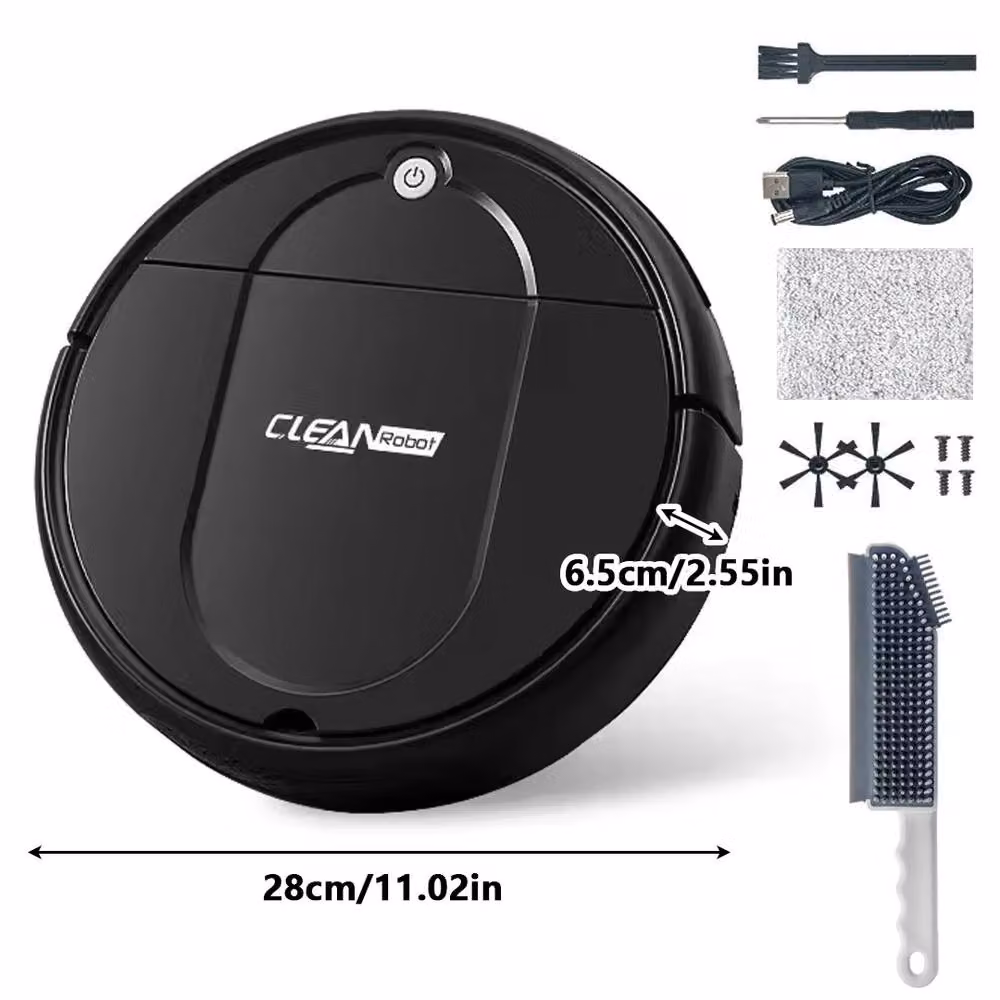 Ventryn 3-in-1 Silent Robot Vacuum Mop with Obstacle Avoidance and Edge Cleaning in Black – 2