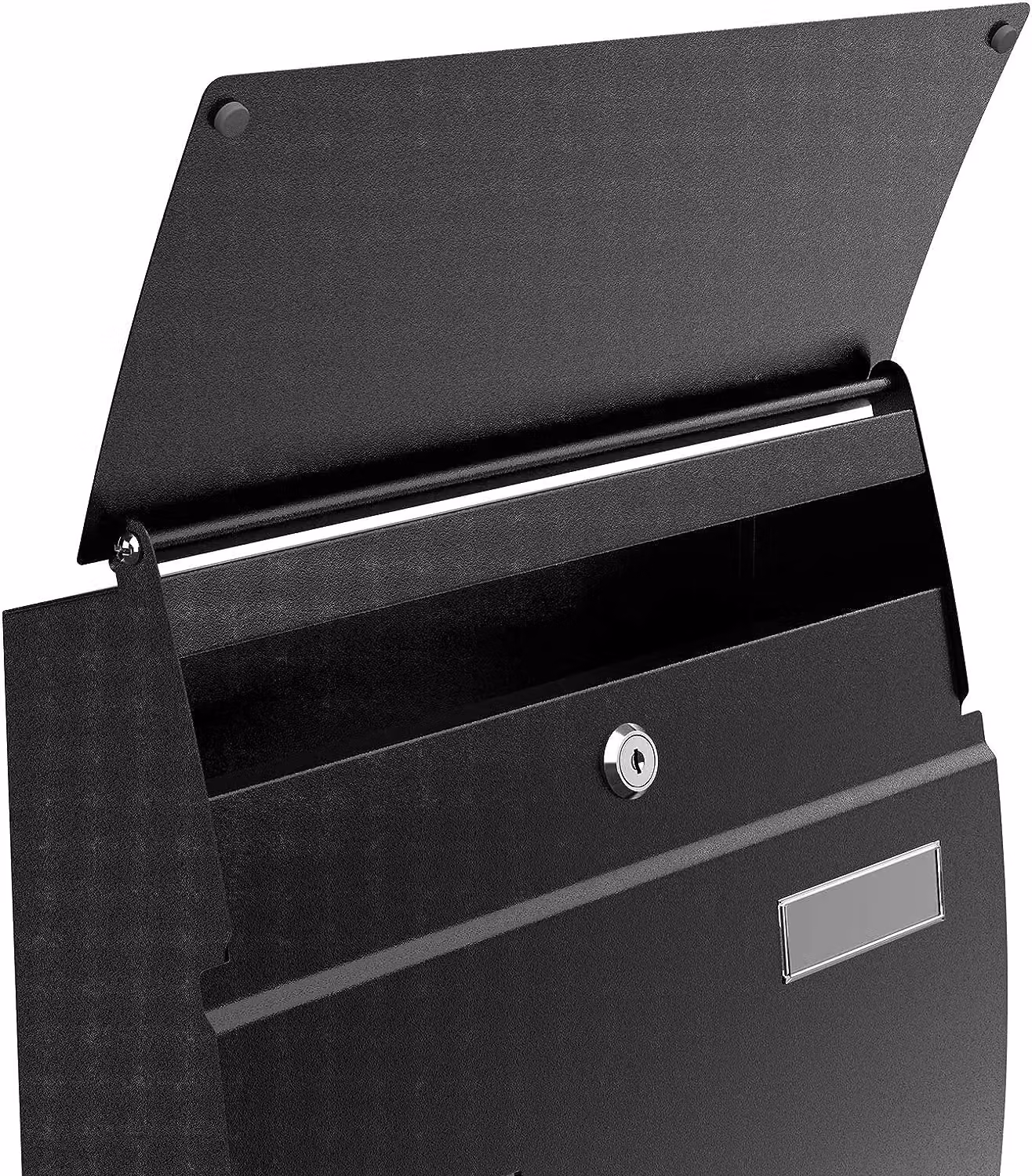 SONGMICS Lockable Wall Mounted Steel Letterbox in Black W/D/H: 32 x 10 x 45 cm – 6