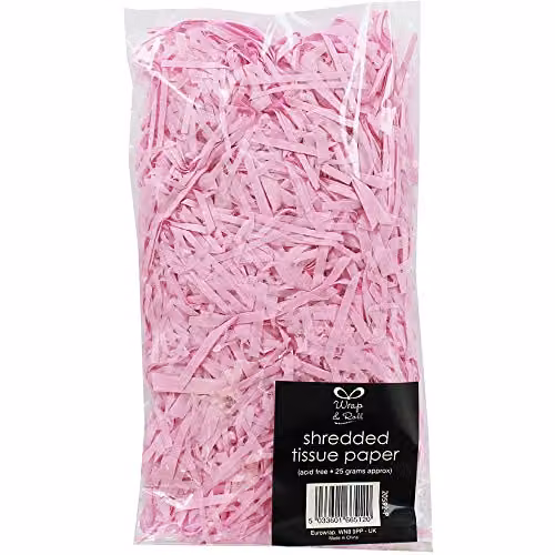 Wrap And Roll Pink Shredded Tissue Paper