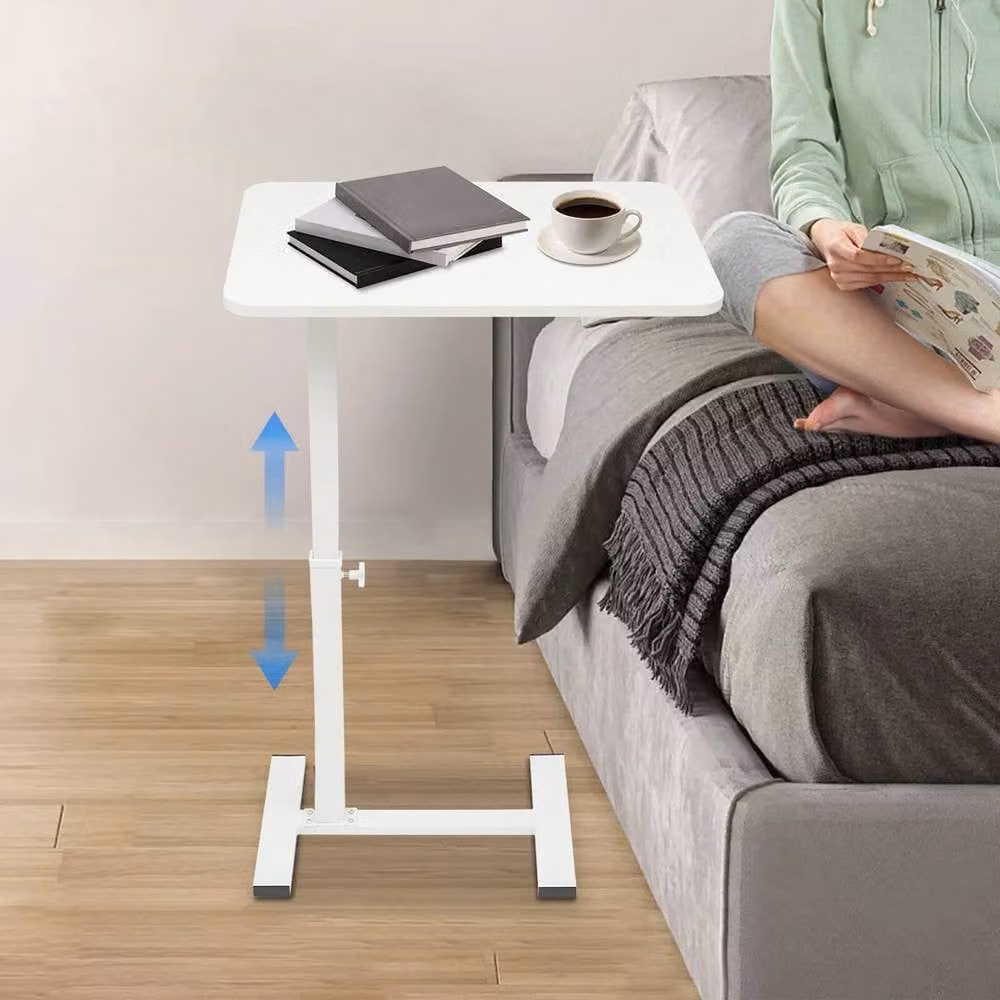 FORGEVIO Adjustable Bedside Table in White – 2
