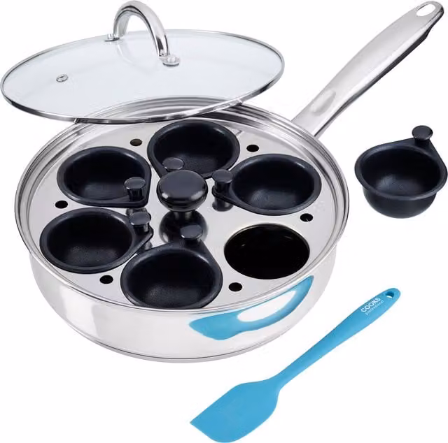Cooks Professional Stainless Steel Non-Stick Saute Pan with Glass Lid, Silver, Diameter: 26 cm