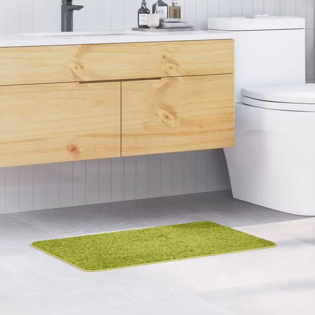 Berkfield Home Rectangular Non-Slip Green Bath Mat, W: 50 cm, D: 80 cm