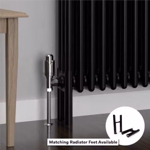 Lux Heat Black Horizontal 3 Column Traditional Steel Radiator, H: 50.0 cm, W: 78.5 cm – 5