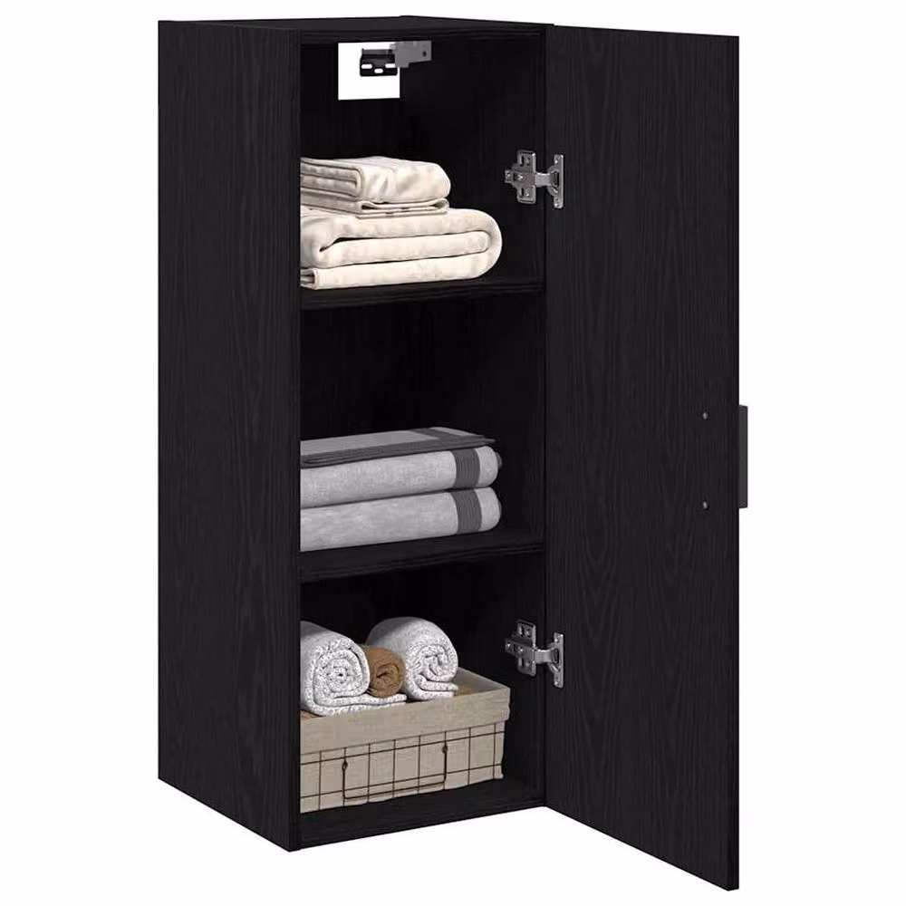 Berkfield Home Wall Mounted Cabinet in Black Oak, W/D/H: 34.5 x 34 x 90 cm – 3