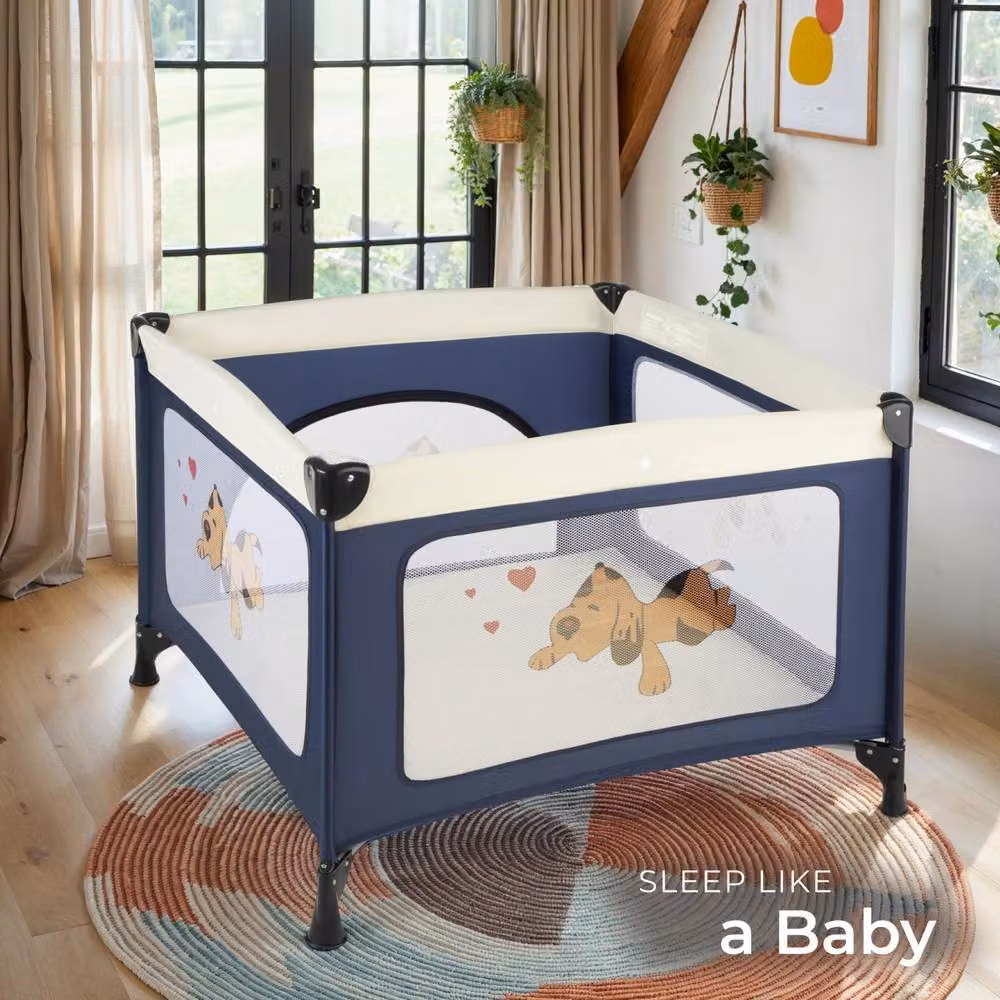 tectake Tommy Junior Playpen in Blue – 7