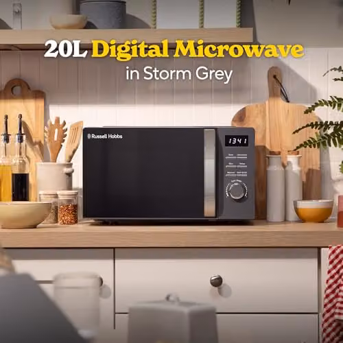 Russell Hobbs RHMD818G Digital Solo Microwave, 20L, 800W, Grey – 3