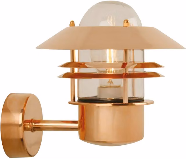 Nordlux Blok Copper Outdoor Wall Light for Garden and Terrace, E27, IP54