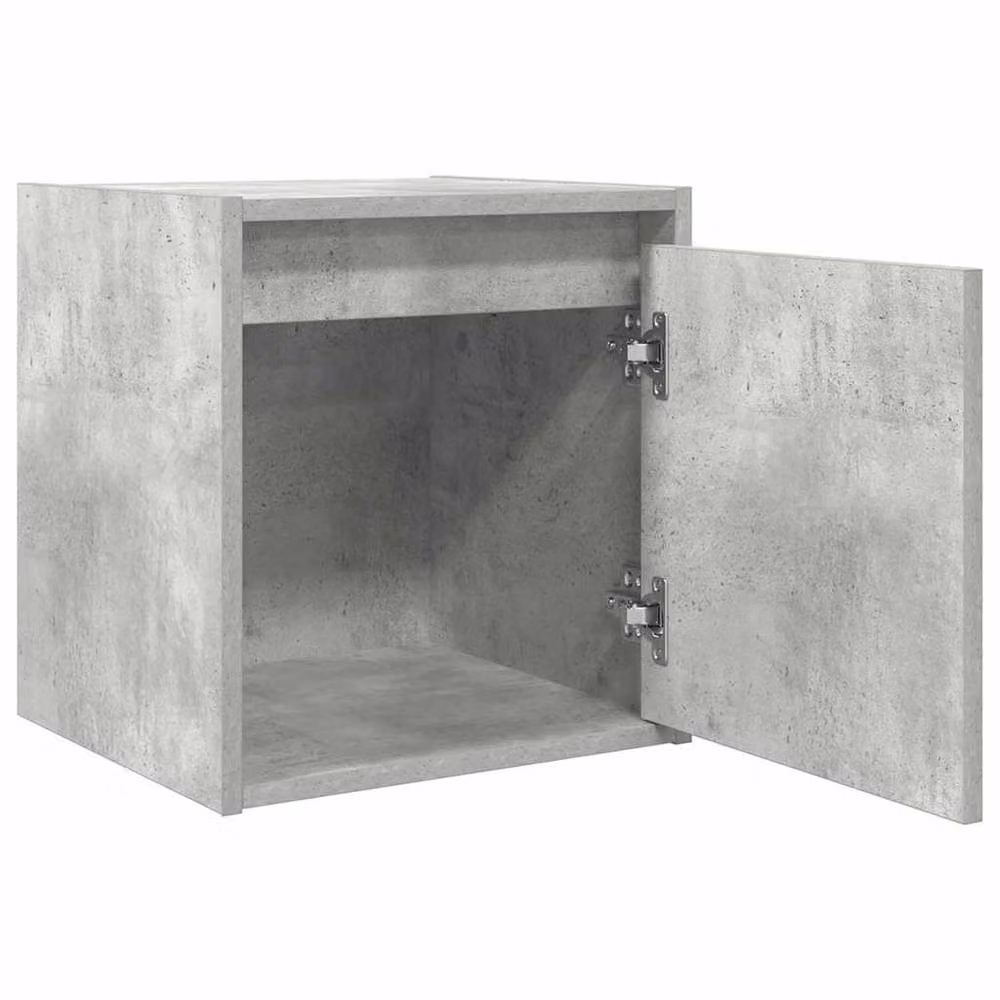 Berkfield Home Durable Wall-Mounted Bedside Cabinets, 2 Pack, Concrete Grey, W/D/H: 38 x 34 x 40 cm – 2