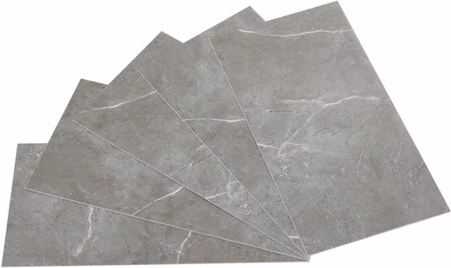 Livingandhome 36-Piece Self-Adhesive Marble-Effect Flooring Tile Set in Grey