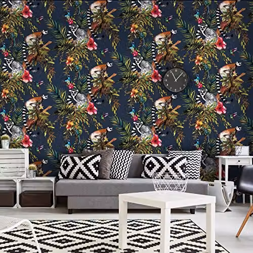 Holden Decor Imaginarium Collection Floral Paper Wallpaper, Blue, 10.05 m x 0.53 m – 2