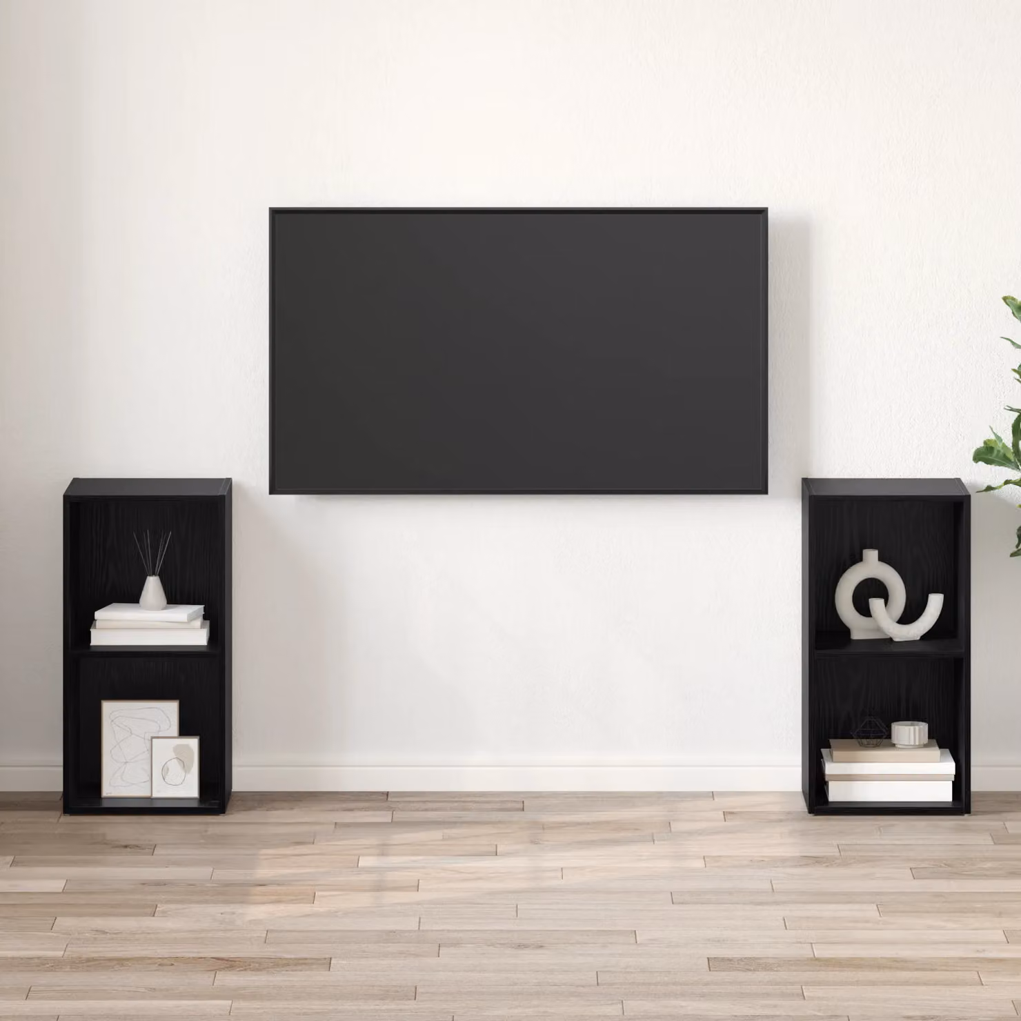 Berkfield Home 2-Piece Black Oak Storage Shelf Set, W/D/H: 72 x 35 x 36.5 cm – 4