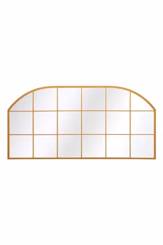 MirrorOutlet Gold Metal Framed Arched Wall Mirror, H 174 cm x W 85 cm – 2