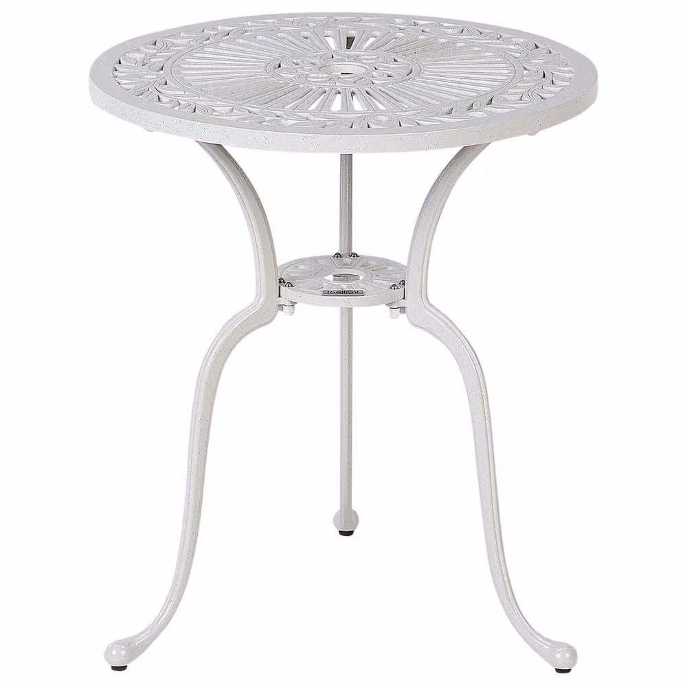 Wyld and Coco Off White Aluminium Round Outdoor Dining Table, Diameter: 61 cm – 2