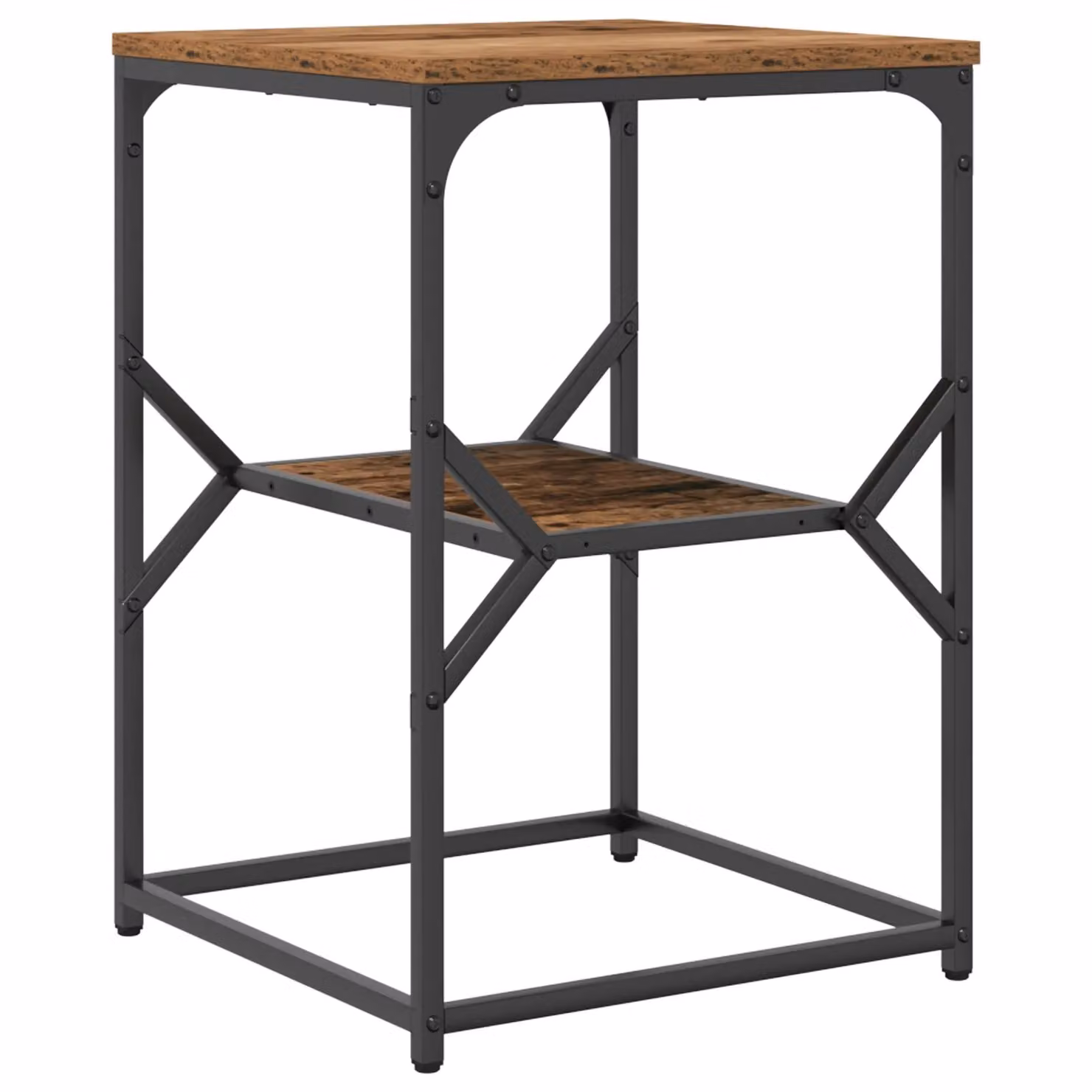 Berkfield Home Old Wood Side Table in Brown, W/D/H: 41 x 40 x 60 cm – 2