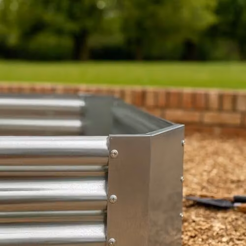 Harbour Housewares Pack of 2 Galvanised Steel Raised Garden Beds in Silver, W/D/H: 90 x 90 x 30 cm – 3