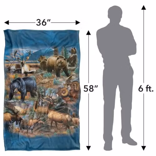 JQ Licensing Big Game Hunting Silky Touch Super Soft Fleece Throw Blanket, Multicolour, W: 91 cm, D: 147 cm – 3