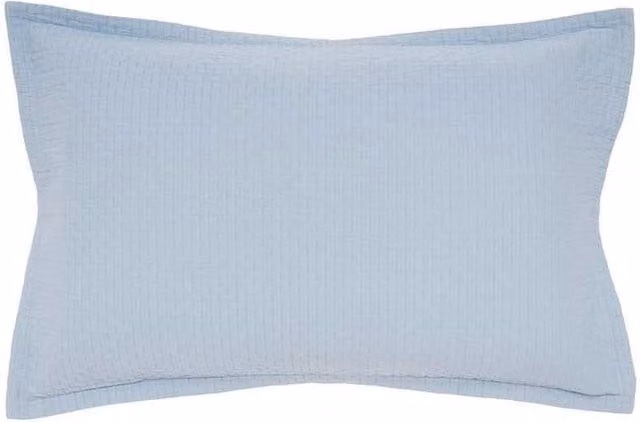 Murmur Hush Oxford Pillowcase in Blue Cotton Percale