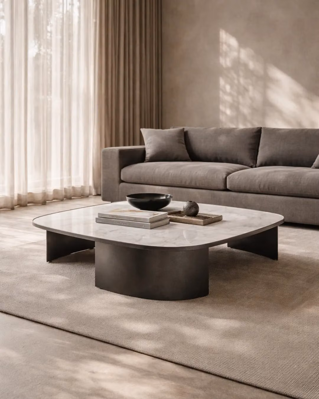 Tommy Franks Remy Coffee Table in White and Black Marble