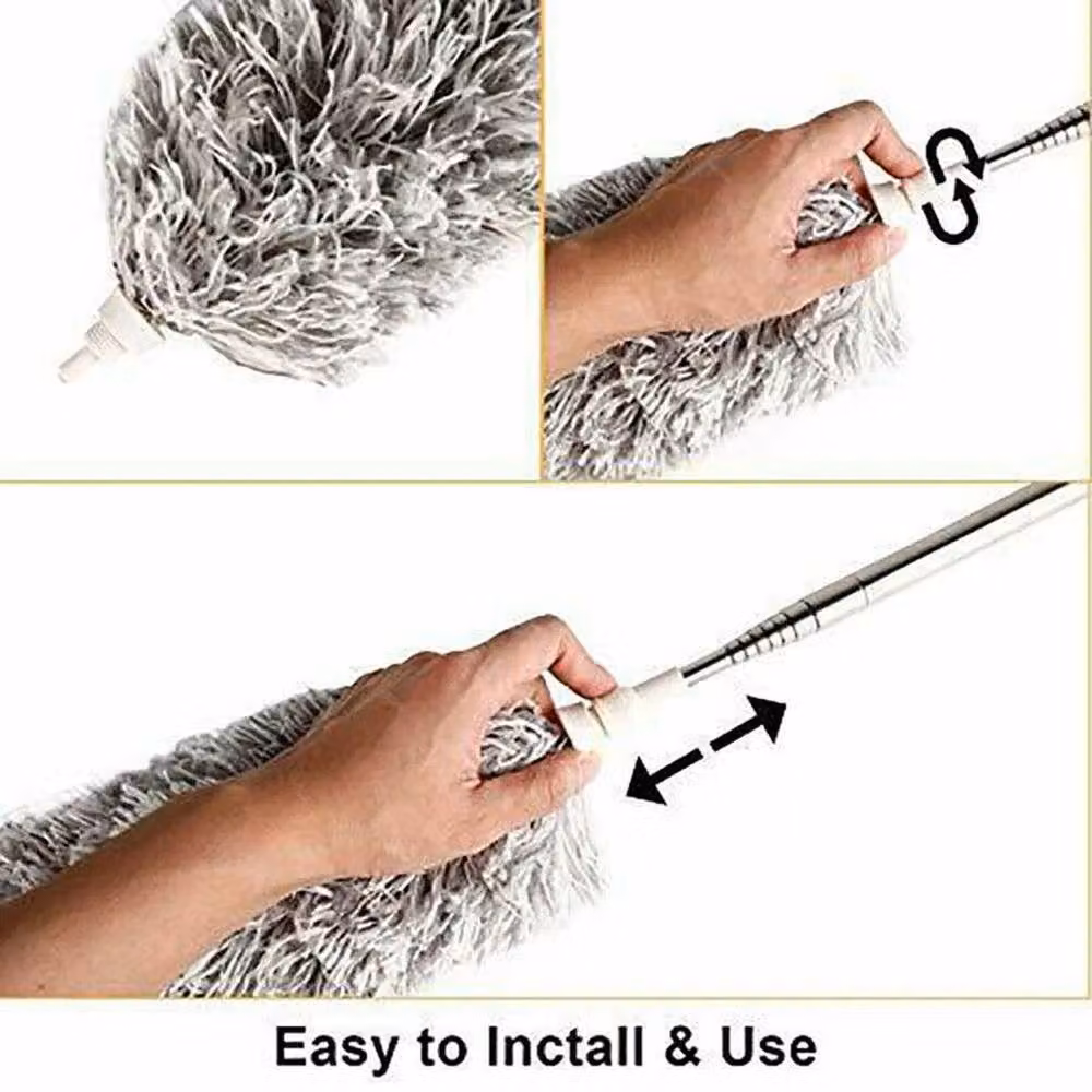 SPETLEK Grey Microfibre Feather Duster with 280cm Telescopic Extendable Handle – 4