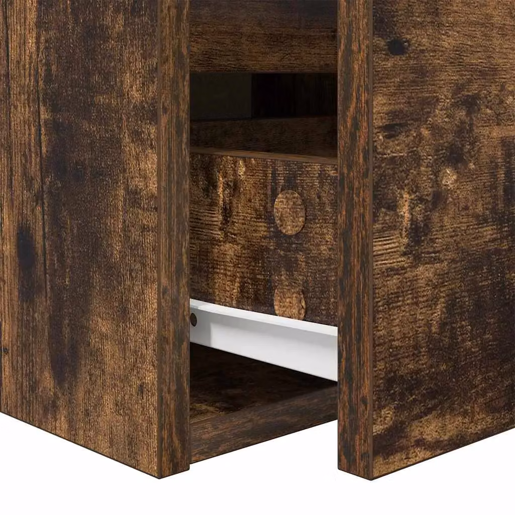 Berkfield Home Wall-mounted Bedside Cabinets, 2 Pack, Smoked Oak Brown, W: 38 cm, D: 34 cm, H: 40 cm – 6