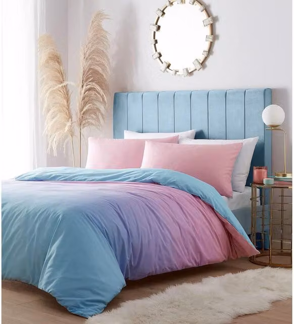 Portfolio Home Rainbow Ombre Polycotton Duvet Cover Set, Multicolour, W: 90 cm x L: 200 cm