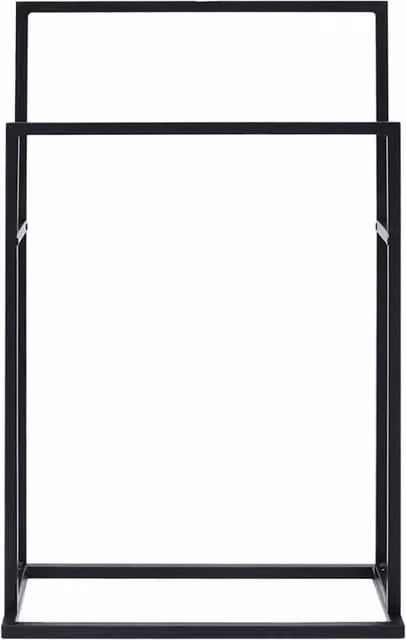 Berkfield Home Black Matt Metal Freestanding Decorative Towel Rack, W: 48 cm, D: 24 cm, H: 78.5 cm – 1