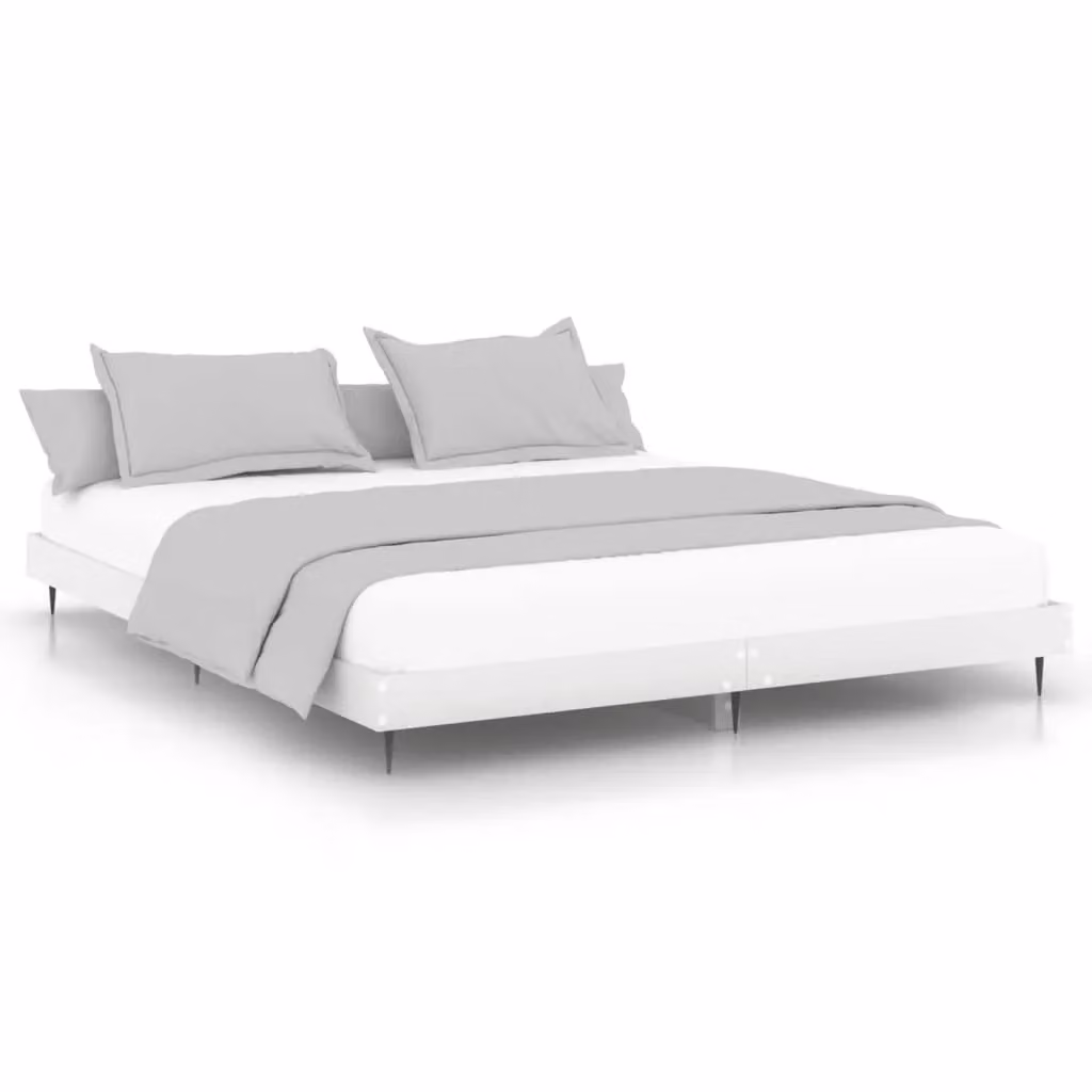 Berkfield Home Modern White Engineered Wood Bed Frame W/D/H: 200 x 200 cm – 2